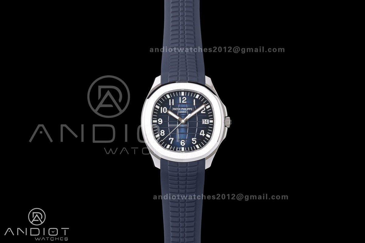 Aquanaut 5168G 42mm SS APWF 1:1 Best Edition Blue Dial on Blue Rubber Strap A324 Super Clone (140g)